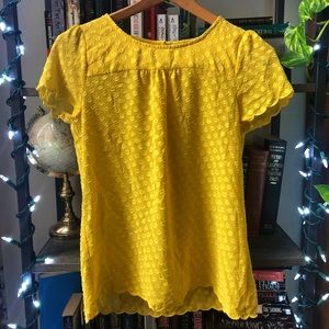 Anthropologie Maeve Dandelion Yellow Top